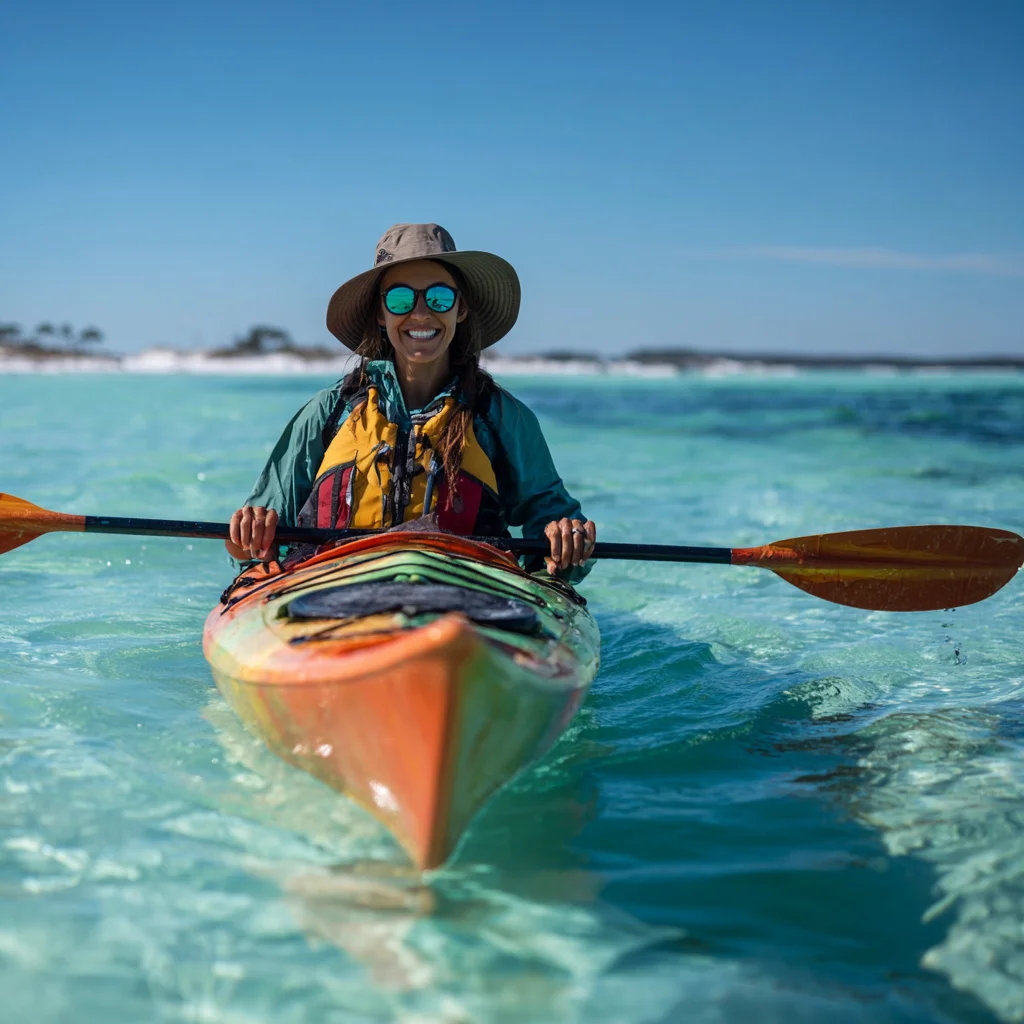 Beginner learning to kayak