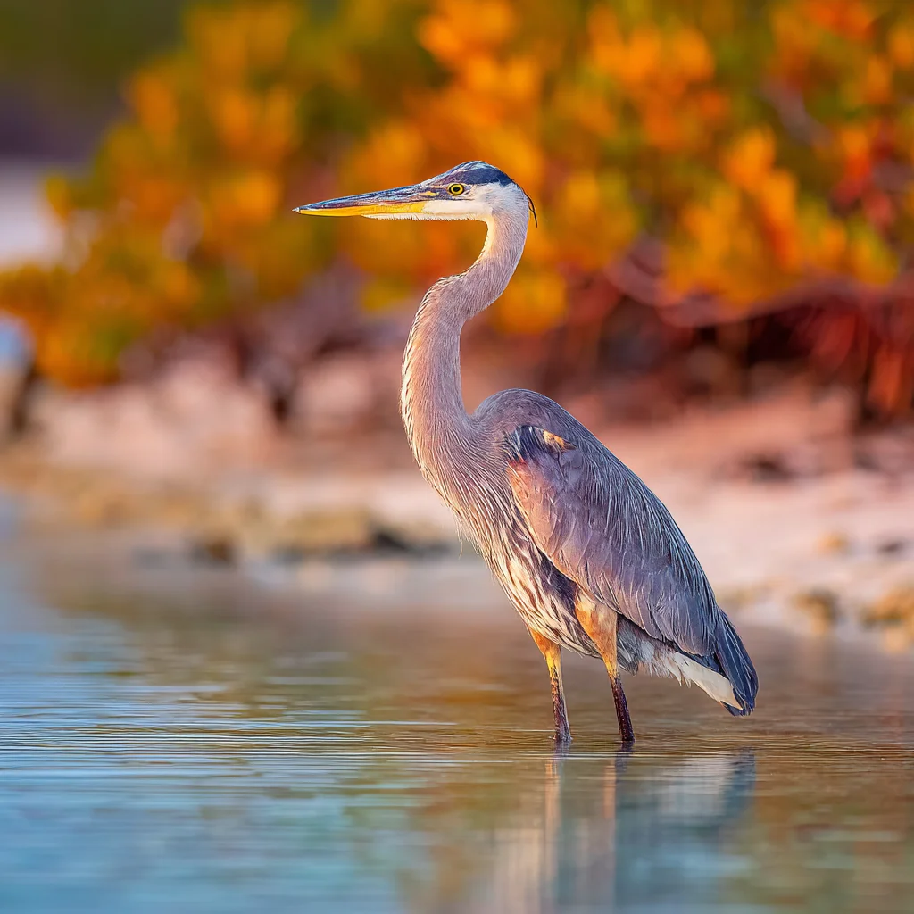 Blue heron in natural habitat